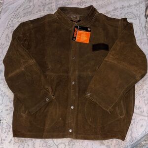 NEW Hobart Leather Welding Jacket Brown Sz XL